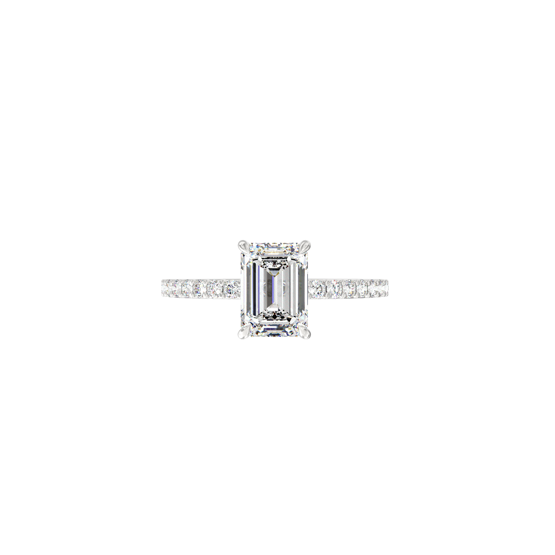 Lucente 1.00 Ct Emerald Solitaire Lab-Grown Diamond Ring