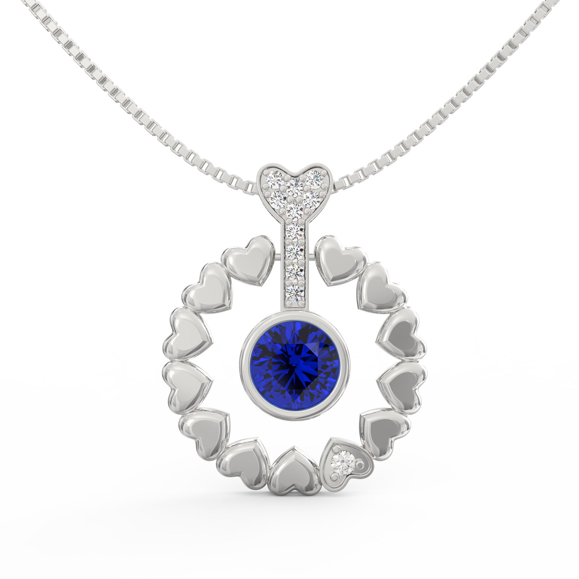 Hridaya Heart Lab Grown Diamond Pendant in 925 Sterling Silver