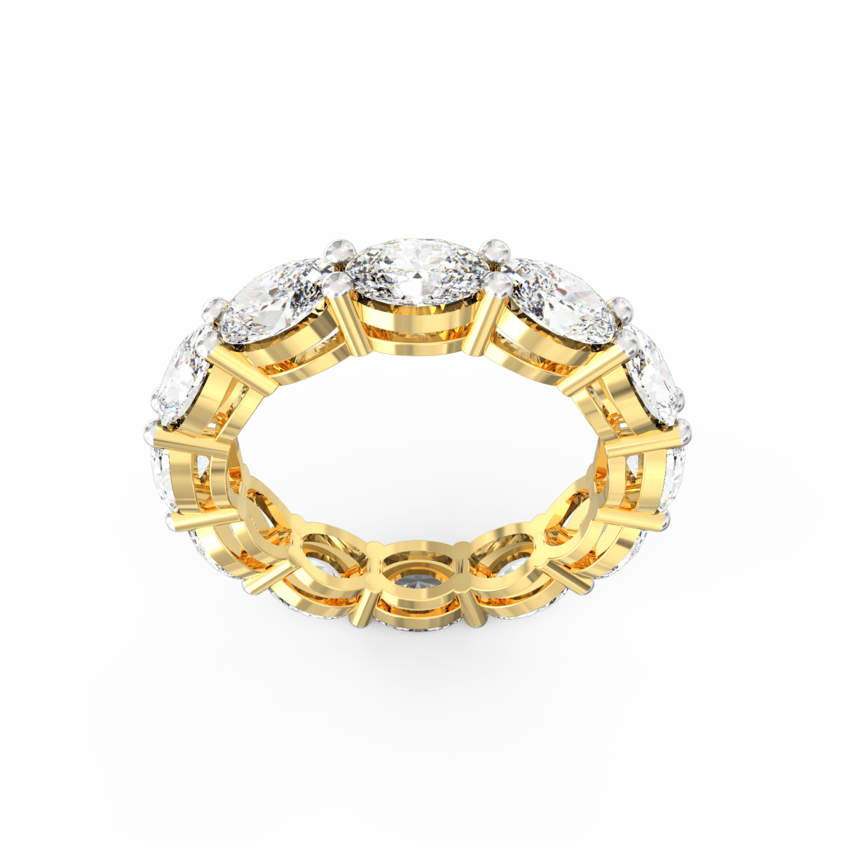 Timeless Oval Diamond Eternity Band | Lab Grown Diamond Jewellery in Gold