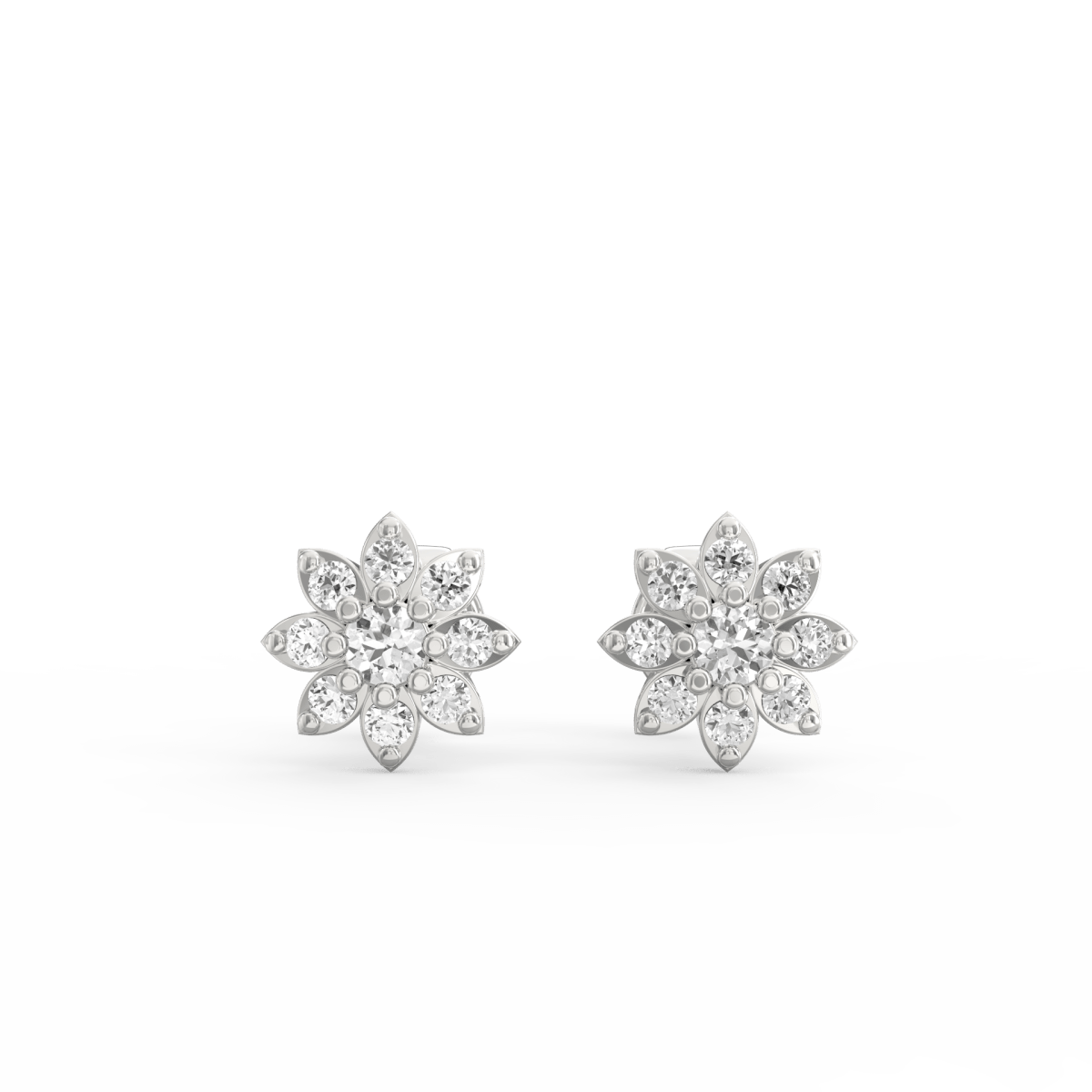 Blossoming Brilliance – Floral Lab Grown Diamond Studs Ayanika
