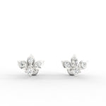 White gold lab grown diamond earrings with a simple round setting for daily elegance.
