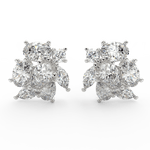 Front view of Elira white gold diamond ring with pear and oval-cut lab grown diamonds in open-top design.

