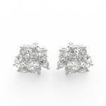 Top view of white gold Elira ring featuring pear and oval-shaped lab grown diamonds in elegant open-top setting.
