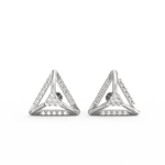 White gold Eternal Elegance diamond studs featuring round lab grown diamonds with polished shine.
