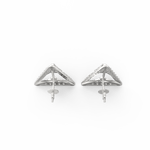 Top view highlighting white gold round setting with shimmering lab grown diamonds.
