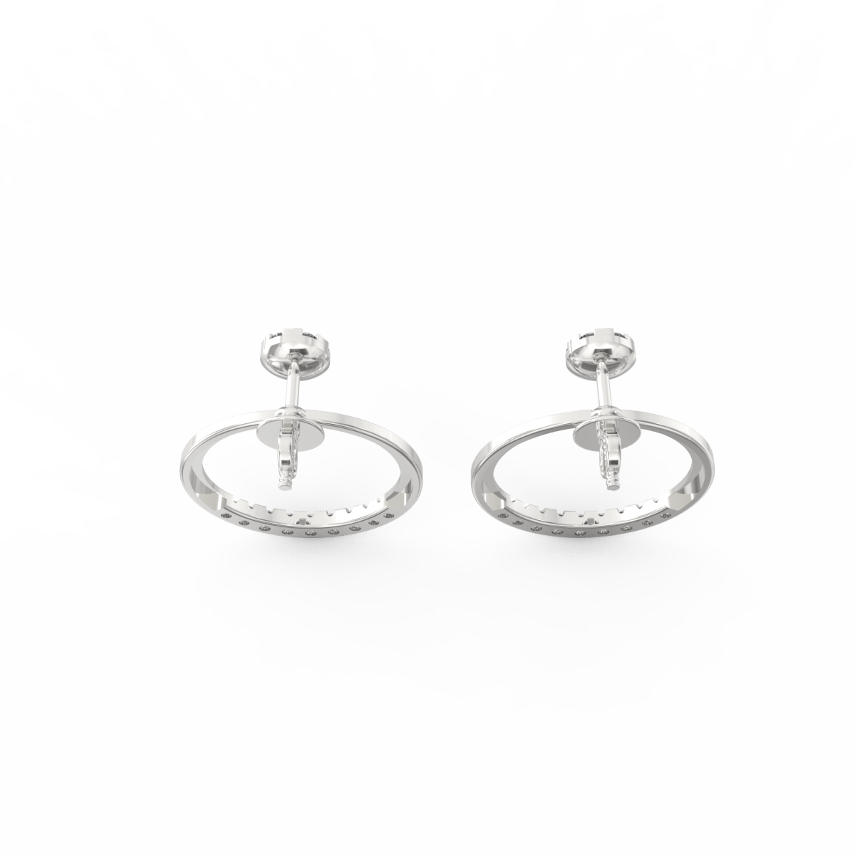 Top-down view of white gold round setting showcasing SGL certified lab grown diamond brilliance.
