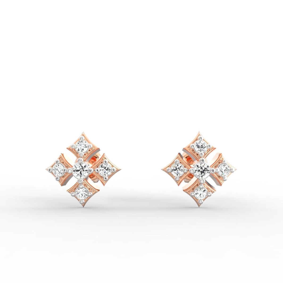 Graceful Gleam – Dainty Lab Grown Diamond Earrings Ayanika