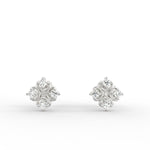 White gold lab grown diamond earrings with round polished design and ethical sparkle.

