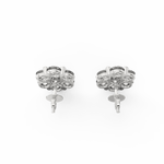 Top view highlighting the circular white gold setting with shimmering lab grown diamonds.
