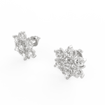 Angled view of white gold lab grown diamond earrings with clean, refined design.
