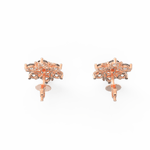 Top perspective highlighting the structured circular rose gold setting with brilliant diamond center.
