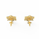 Top-down view showing circular symmetry and elegant diamond placement in yellow gold.
