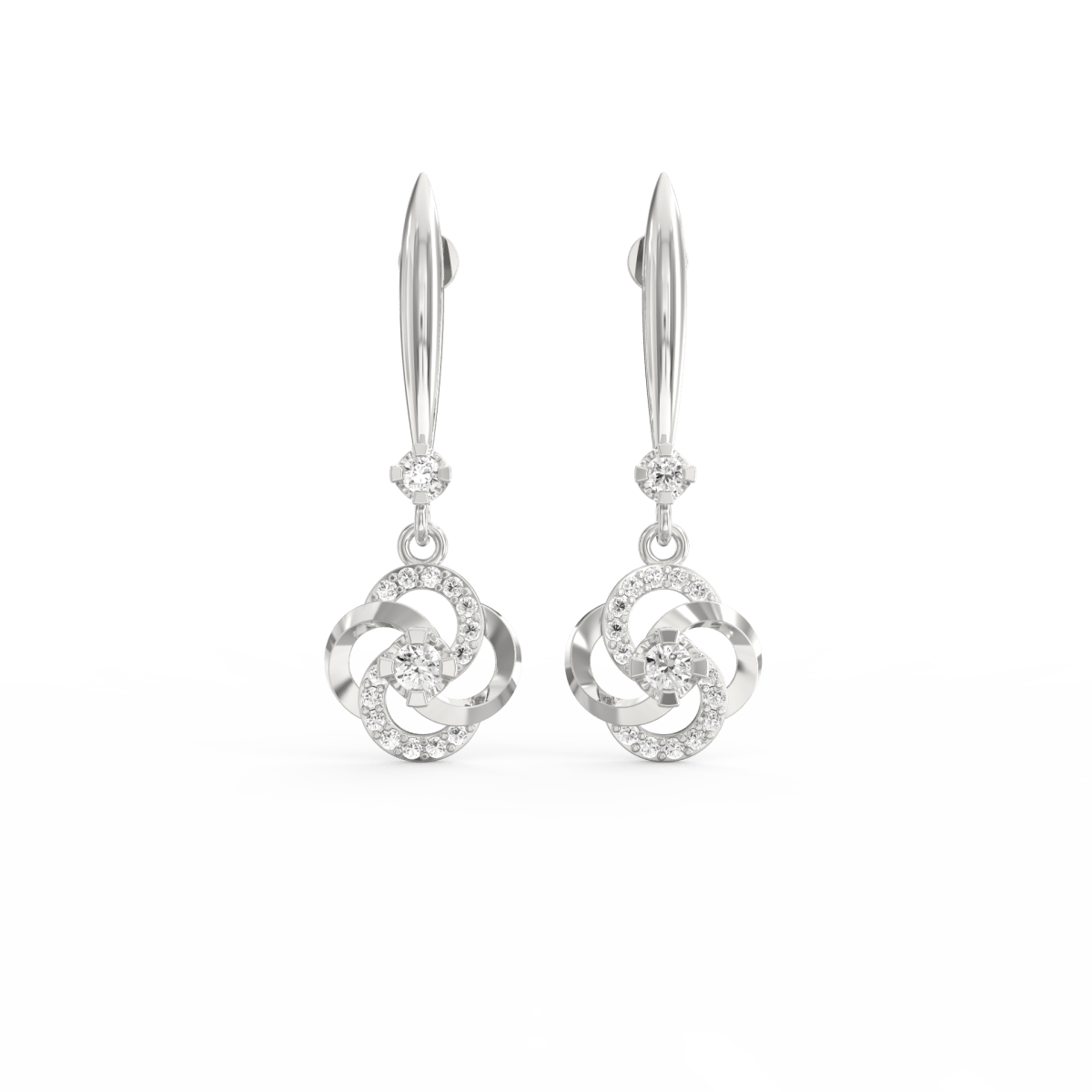 Grown Diamond Hoop Earrings 14kt White Gold Diamond Earrings Carat