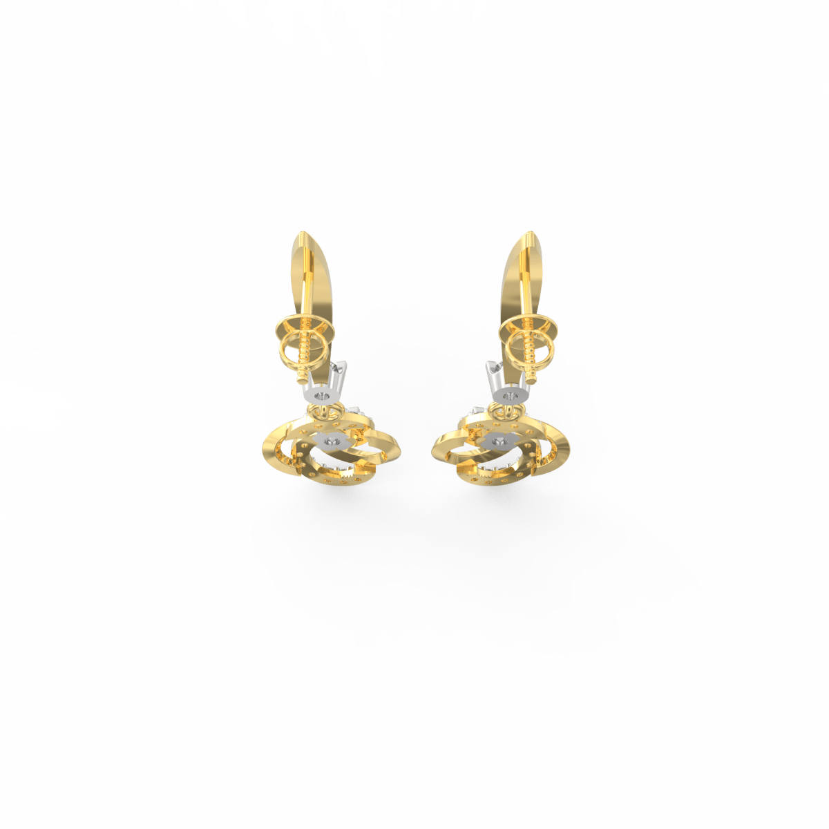 Top view of yellow gold round setting with SGL certified lab grown diamond centerpiece.
