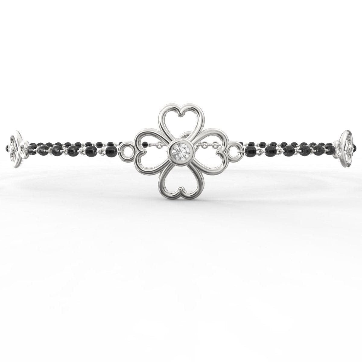 Elegant craftsmanship highlighted in the top of this white gold bangle.
