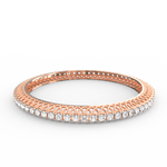 Front view of Celestial Charm bangle in rose gold with a smooth diamond arc.
