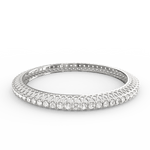 Front view of lab grown diamond bangle in white gold with brilliant shine.
