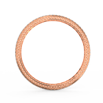 Side view of the Celestial Charm bangle in rose gold, displaying the slim band and secure clasp.

