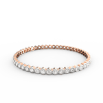 Front view of the Eternal Radiance lab grown diamond bangle in rose gold.
