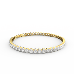 Front view of the Eternal Radiance lab grown diamond bangle in yellow gold.
