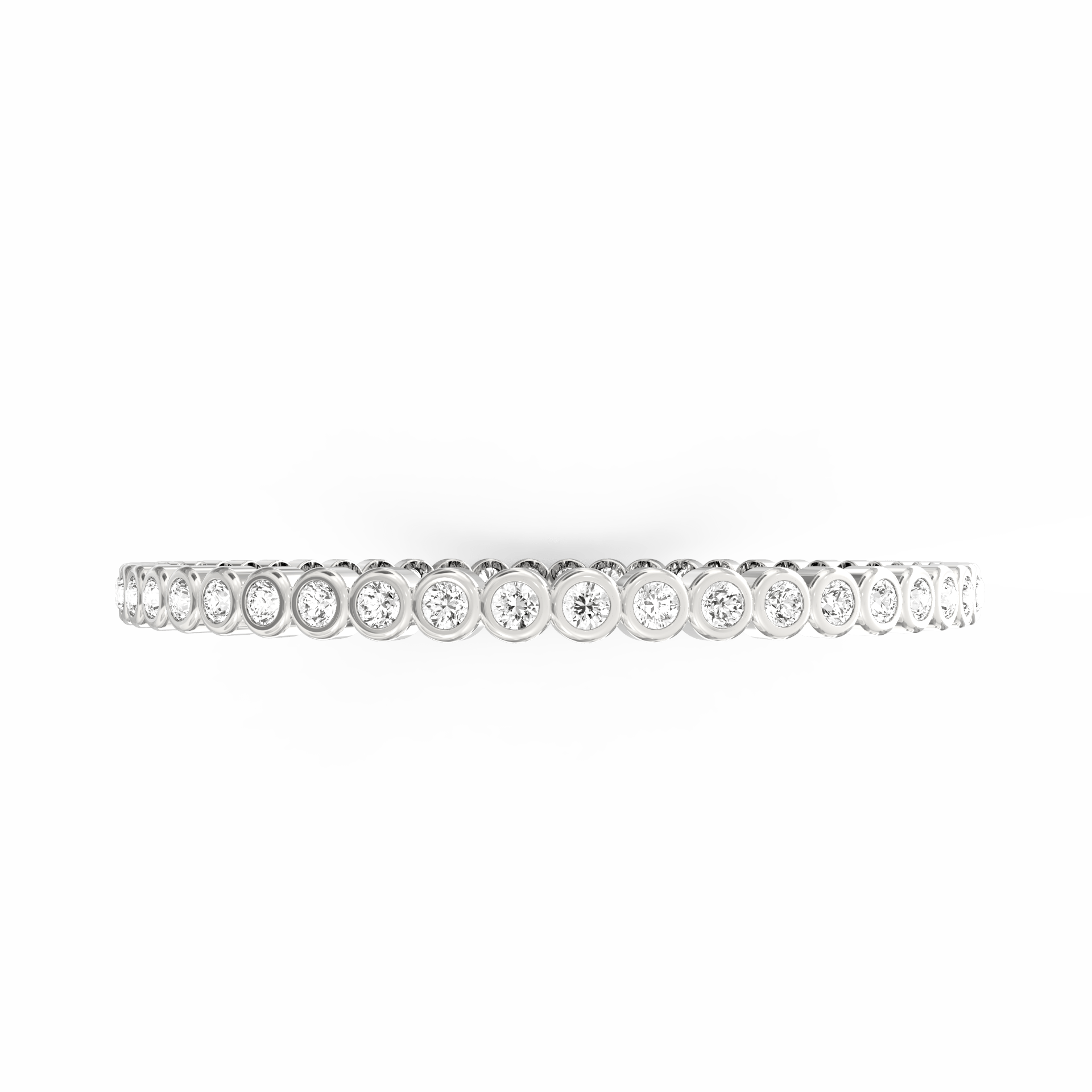 Top angle showing brilliance and symmetry of diamonds.

