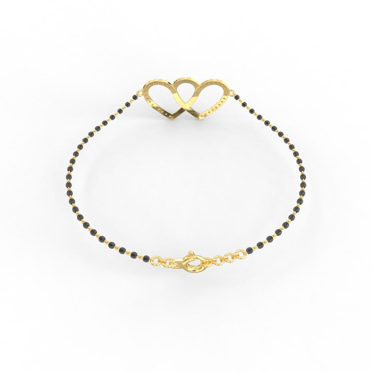Seen from the back, this yellow gold bangle shows off its sleek contours.
