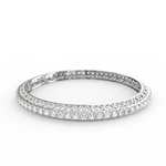 Front view of the Radiant Allure lab grown diamond bangle in white gold, showcasing its sleek design and brilliant-cut diamonds. 
