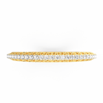 Top view of the Radiant Allure bangle in yellow gold, capturing the alignment of the diamonds.