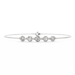 Front view of the Elegant Radiance bracelet in white gold with dainty lab grown diamonds.
