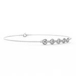 Side image of the slim white gold bracelet with its softly polished surface.
