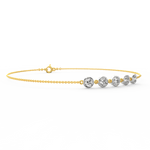 Side profile of flexible yellow gold chain bracelet with clean lines and elegant form.
