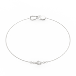 Back view of the bracelet showing infinity detailing and clasp design.
