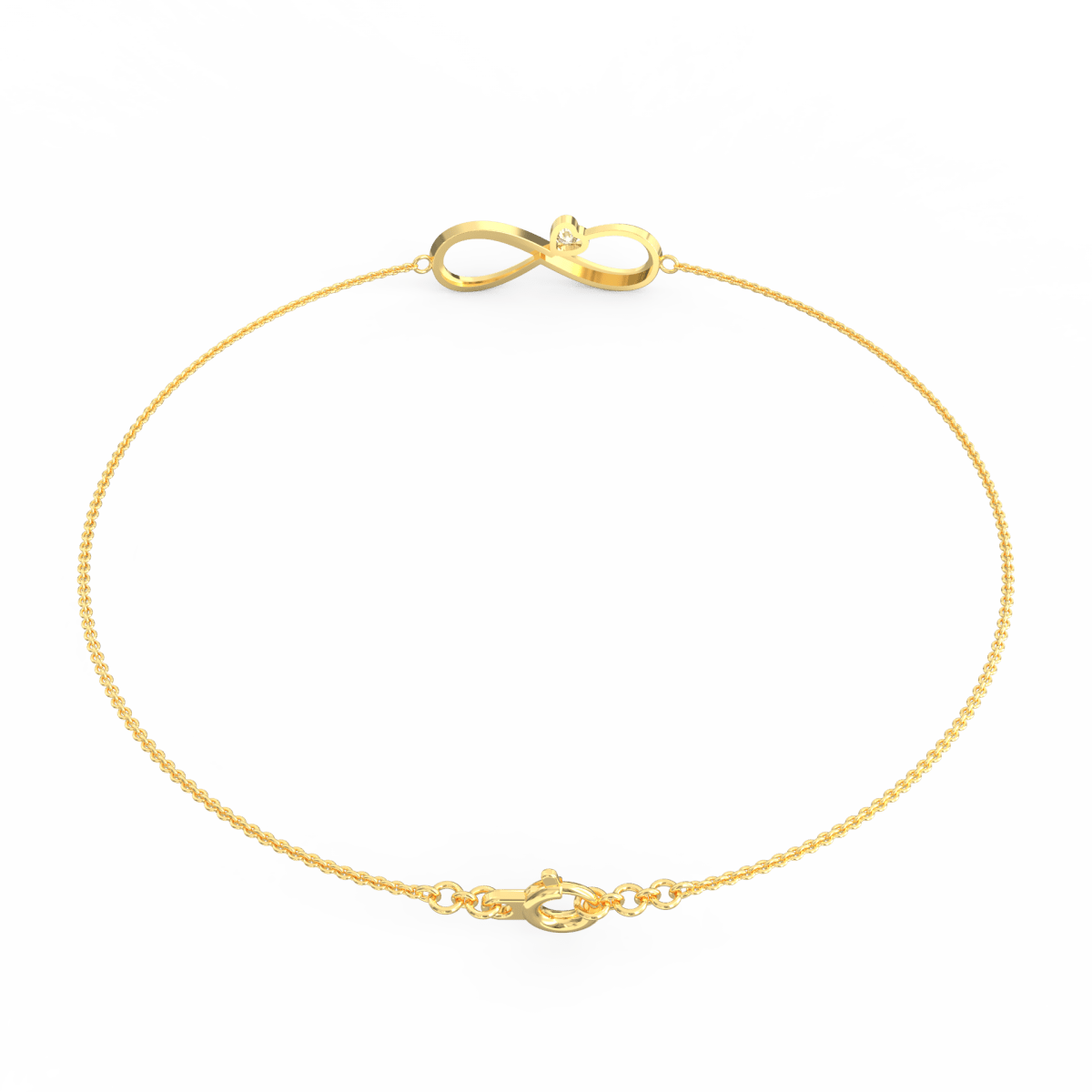 Rear clasp of the bracelet in yellow gold with smooth chain flow and secure closure.
