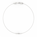 Slim side view revealing soft contours and a secure clasp in white gold.
