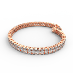 Back clasp image of handcrafted bracelet in rose gold with clean oval settings.
