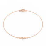 Back view capturing smooth contours and understated clasp in rose gold finish.

