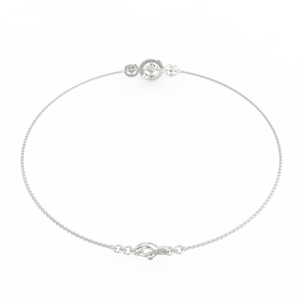 Reverse view showing clasp mechanism and inner finish in white gold.
