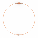 Side profile showing fine rose gold chain and secure clasp for everyday ease.
