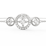 Overhead shot highlighting uniform lab diamonds set in a flowing white  chain.

