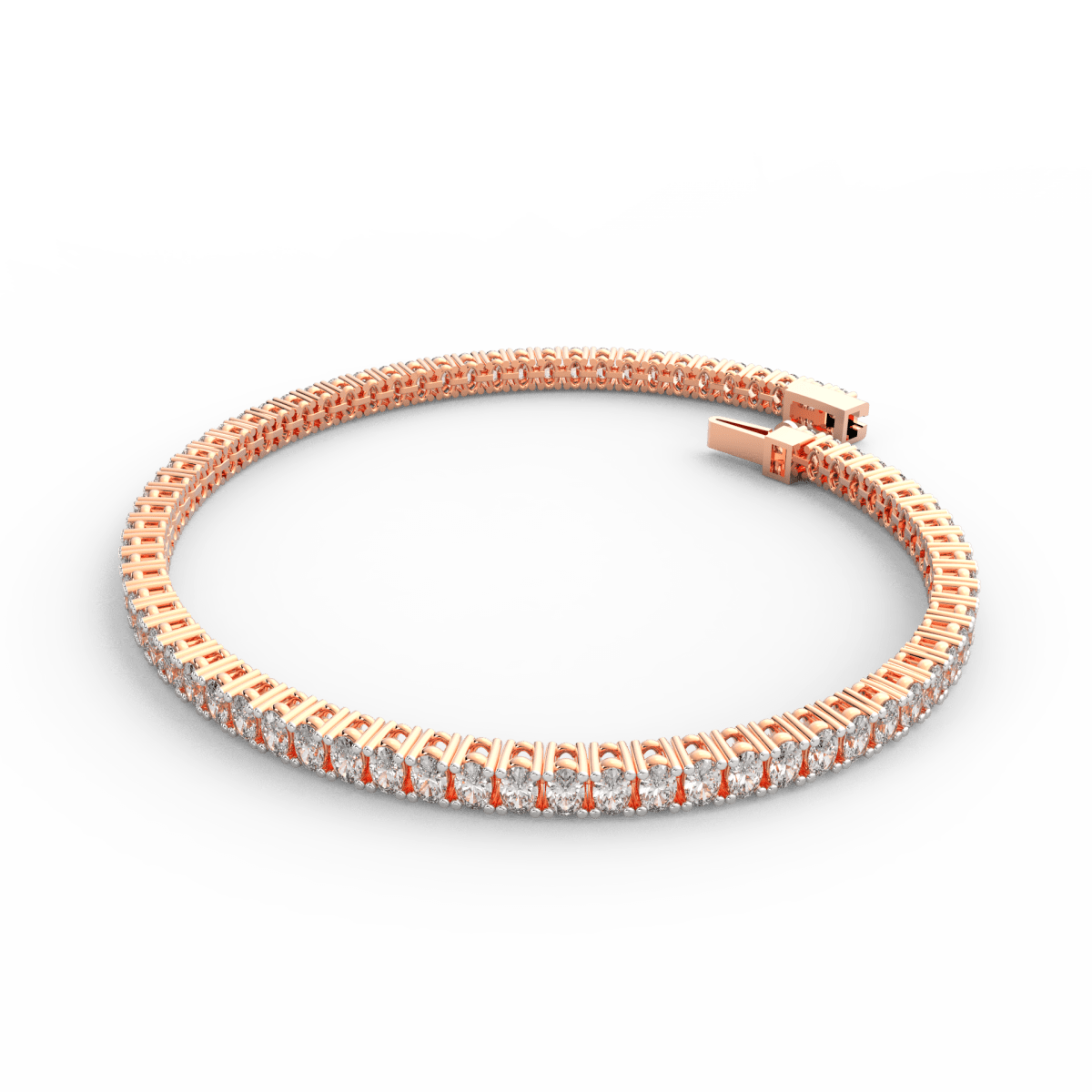 Back clasp view highlighting the smooth finish and secure grip of the tennis bracelet.
