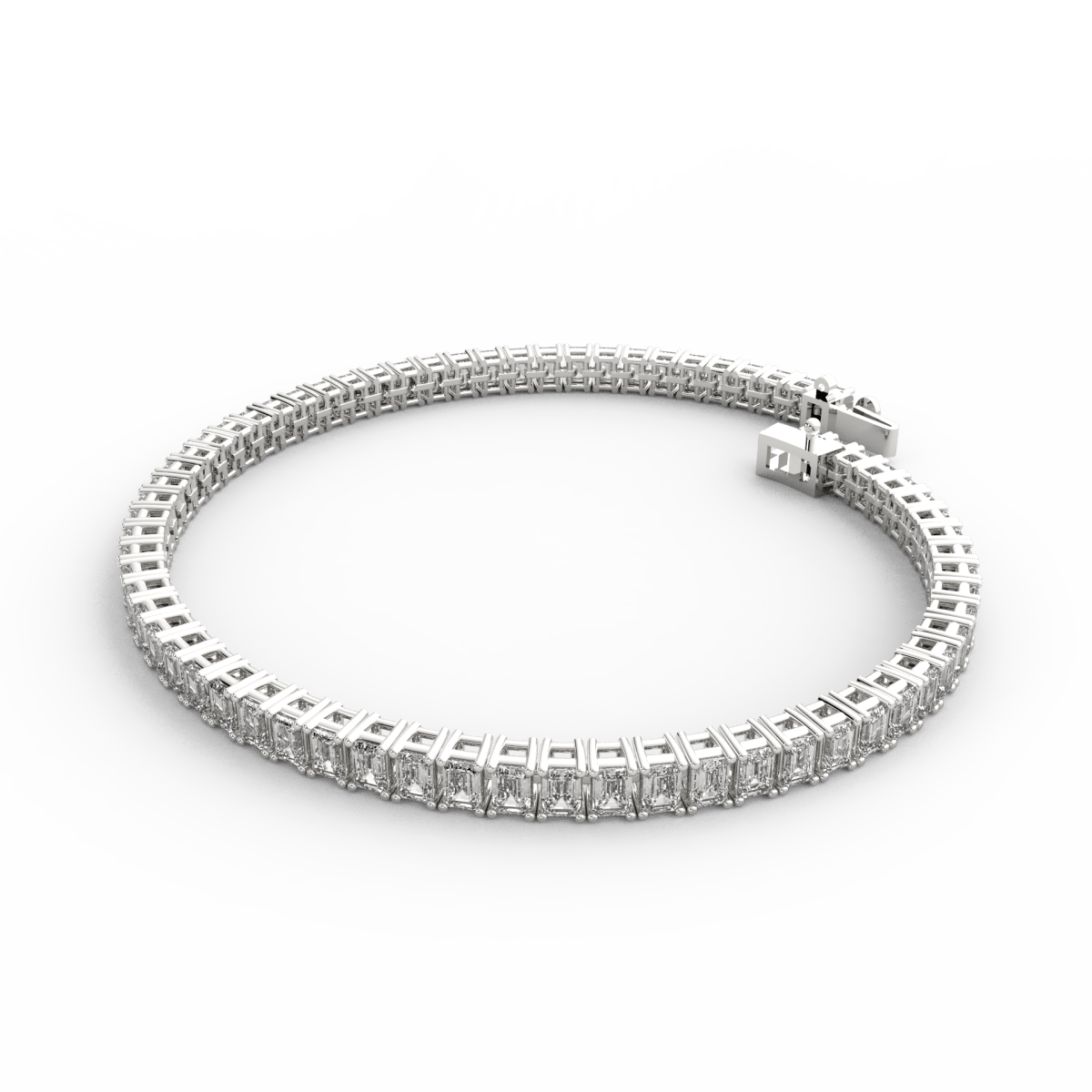Back clasp view of bracelet in white gold, showcasing quality polish and secure closure.
