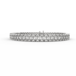 Elegant white gold tennis bracelet with marquise diamonds for modern sparkle.
