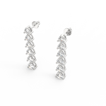 perspective view of a conflict-free diamond earring in white gold gold.
